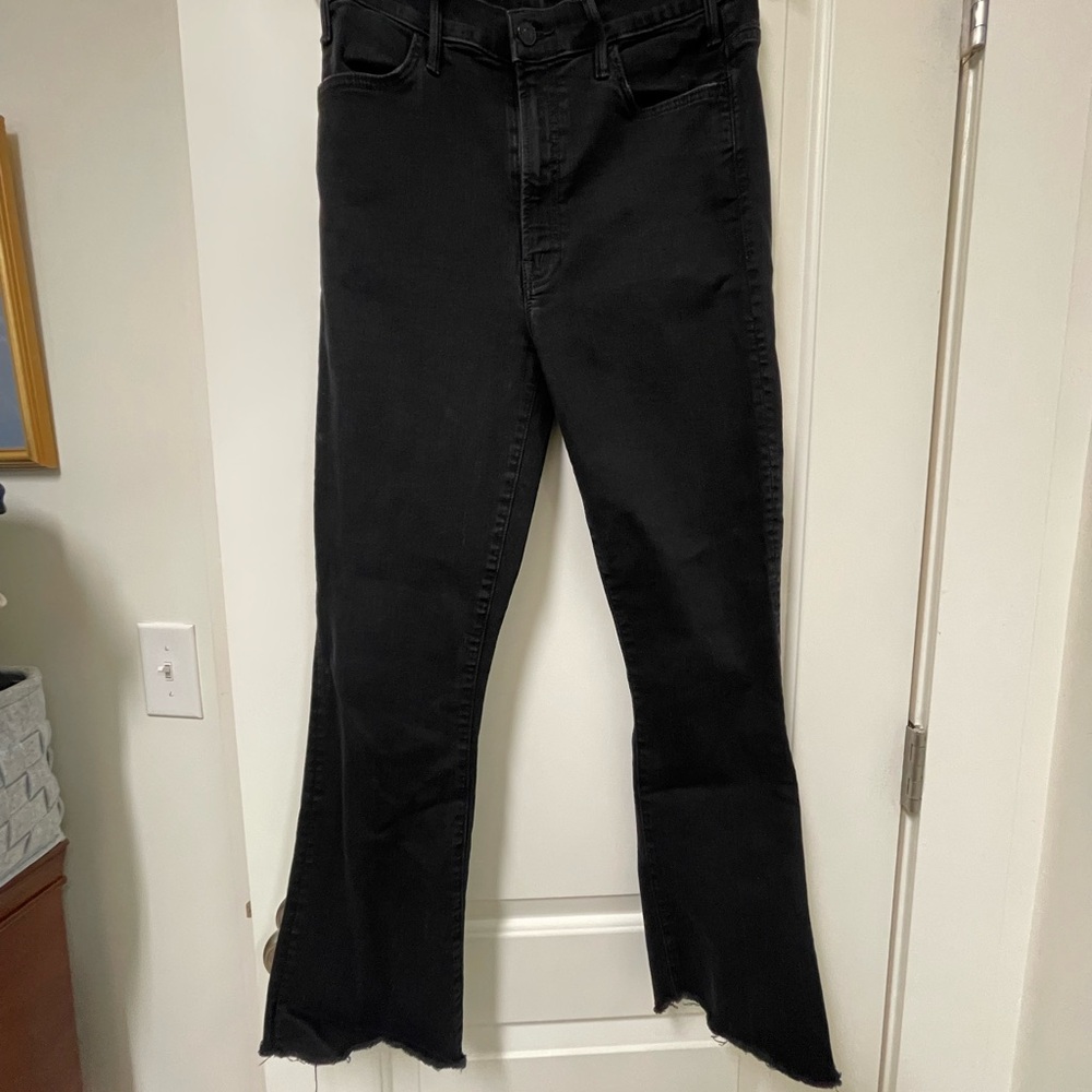 MOTHER Jet Black Flare Jeans